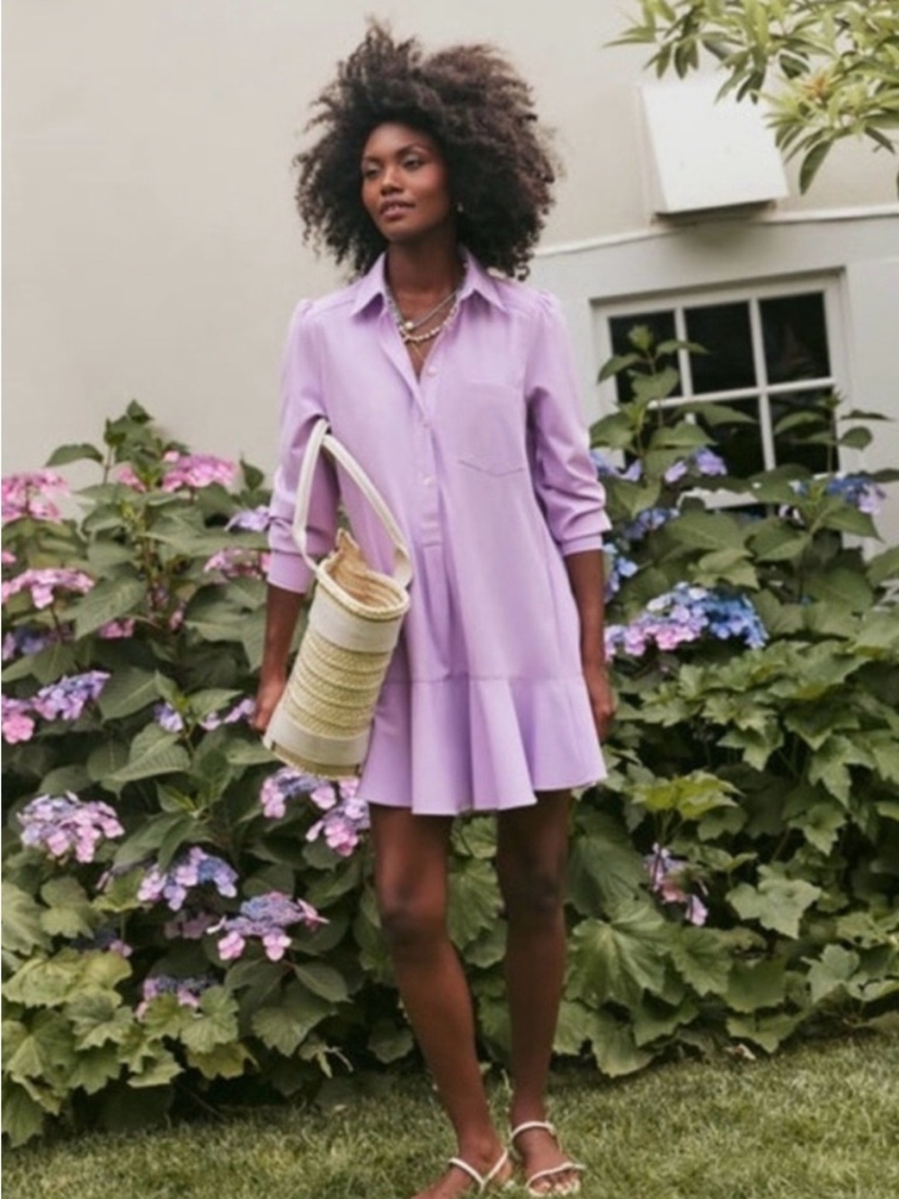 NWT Lilac Crepe Callahan Shirt Dress
